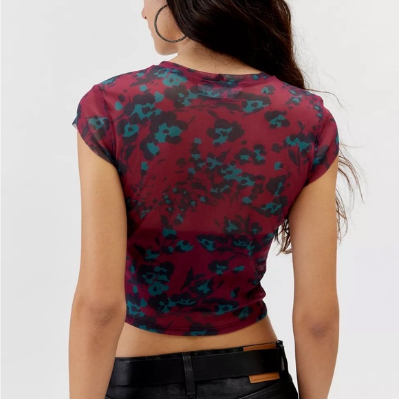 NWOT Urban Outfitters Urban Renewal Remnants Mesh Baby Tee XS - Picture 2 of 6